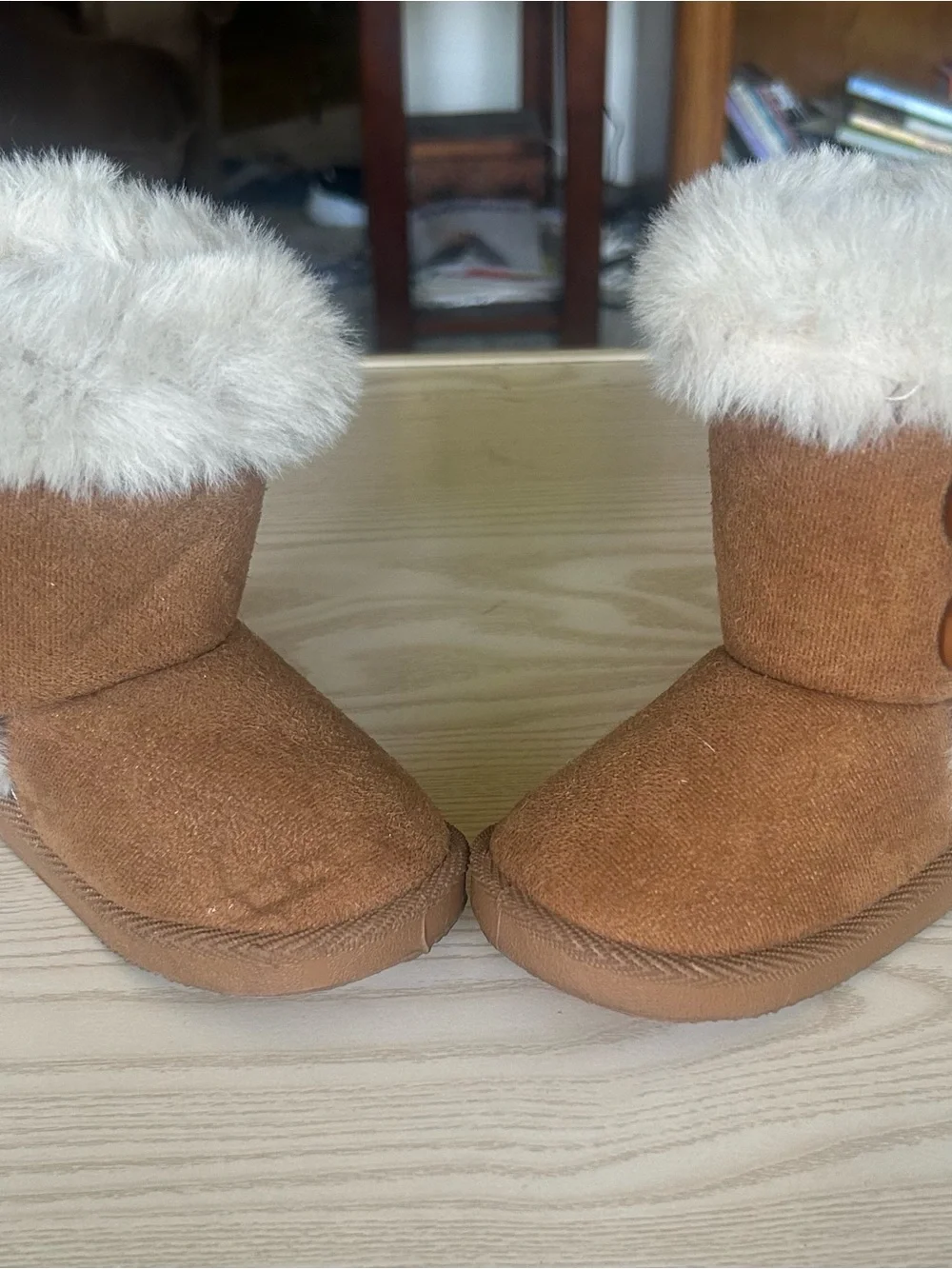 Kids Faux Fur Lined Winter Boots - Chestnut